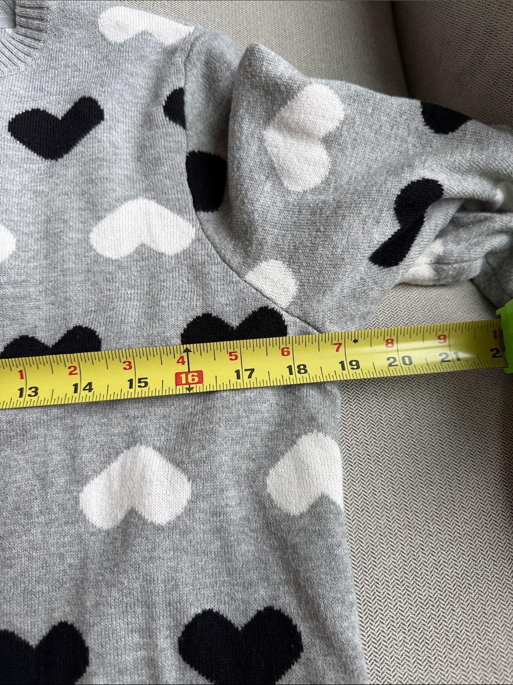 Charter Club Woman's Grey Heart-Pattern Sweater Petite L PL - Picture 5 of 7